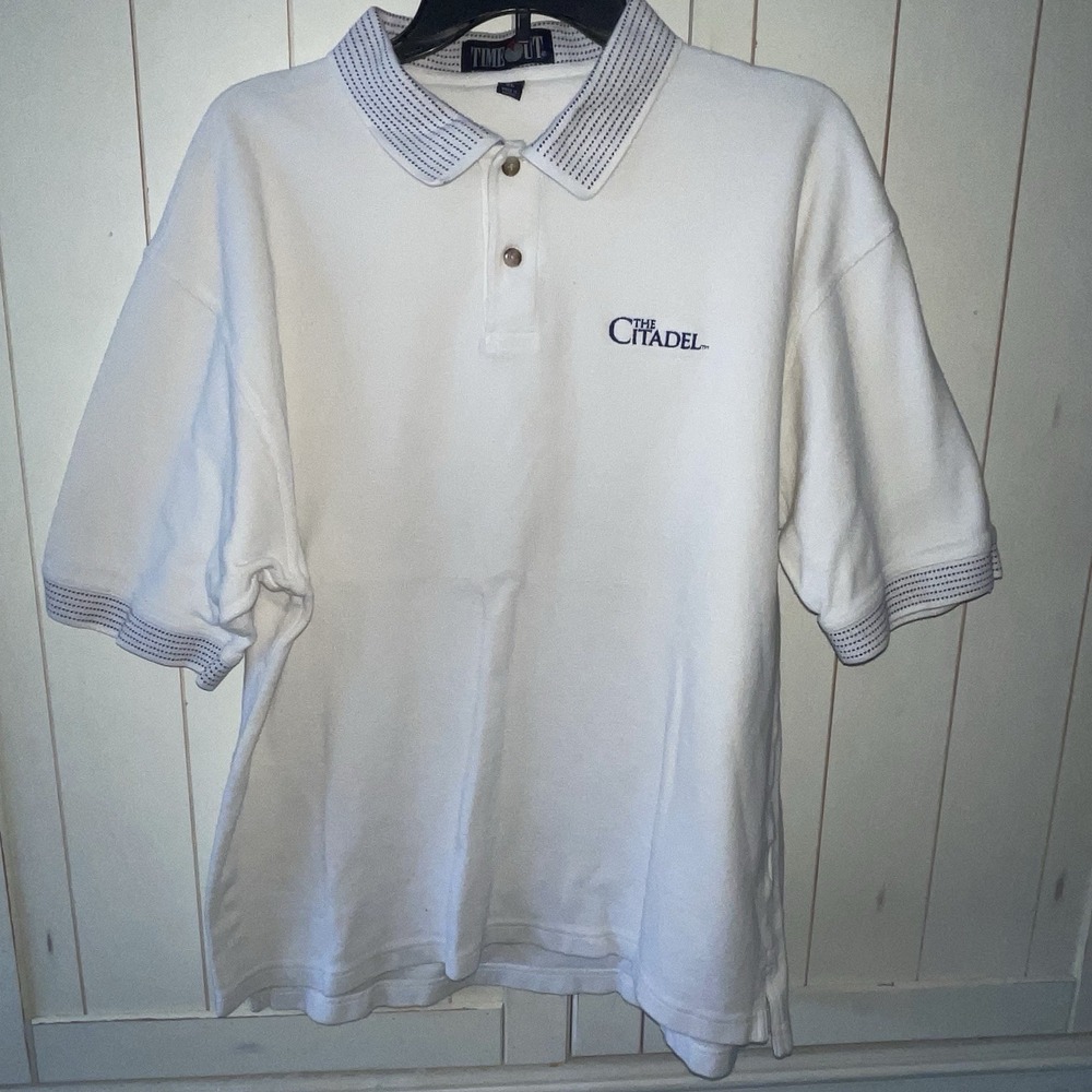 The Citadel Men's Sz XL Cream Polo Military College Academy South Carolina